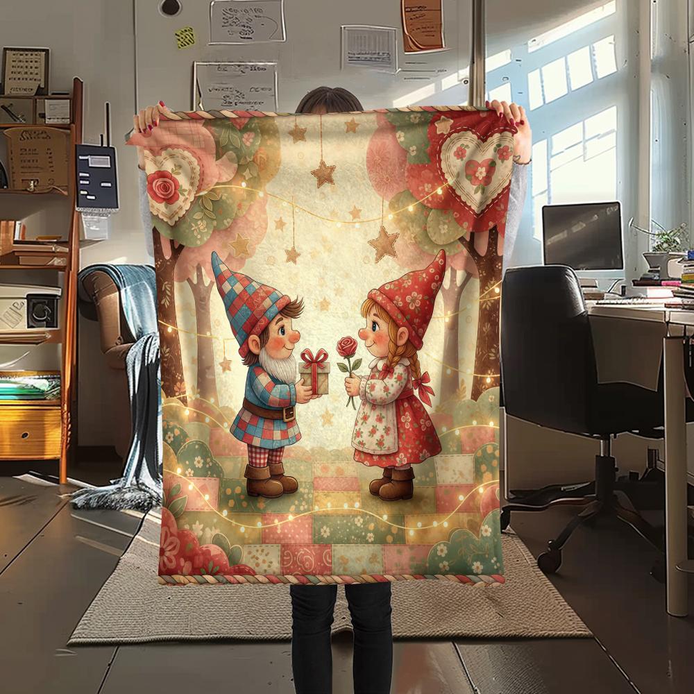 1 Stück Valentinstag Druck Flanelldecke, Hohe Qualität, Bequem für Alle Jahreszeiten, Heimdekoration, Perfekt für Weihnachten, Geburtstagsgeschenk