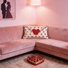 Soft Love Heart Pillow Cover Comfortable Linen Valentine's Day Love Pillowcase Rectangular Couple Love Cushion Cover Cushions