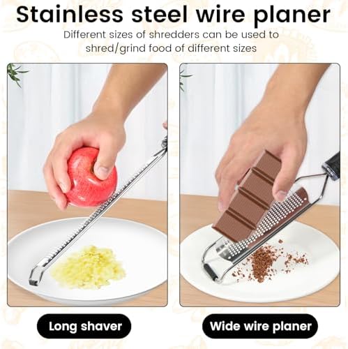 8-Piece Stainless Steel Kitchen Grater Set with Non-Slip Handle, Multi-Function for Vegetables, Cheese, Lemon Zester and Shredder