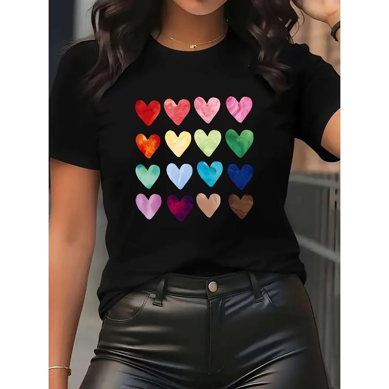 

European size Dreamy And Playful Colored Women S Short-Sleeve T-Shirt - Featuring a Frosted Puppet Design, Machine Washable 4XL чорний