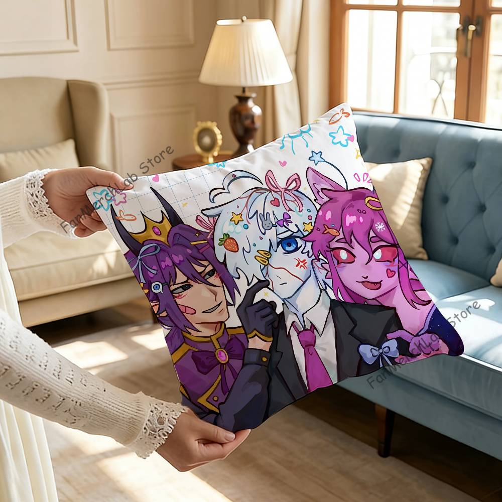 WWemmbu Eggchan TTax Duo Printed Pillow Cover Cushion Case Simple Sofa Pillow Case No Pillow Core