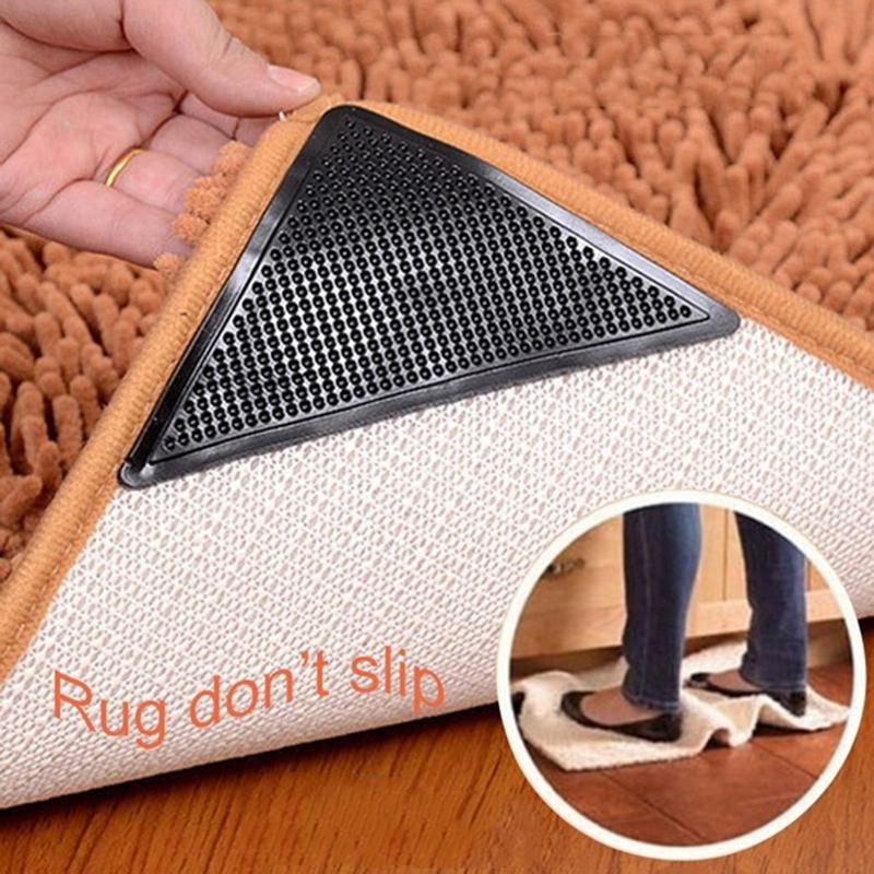 

4Pcs Triangle Reusable Anti-skid Rubber Mat Non Slip Patch Mat Washable Rug Grip