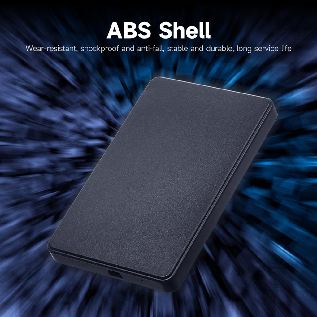 USB3.0 Portable Hard Disk Mobile Hard Drive High Speed Transmit Large Capacity Shockproof Plug and Play Black
