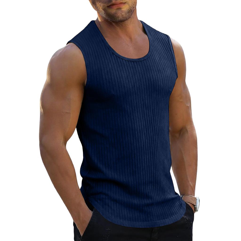 Herren Trainings Tops Sommer Fitnessstudio Fitness Sportliche Tanktops Lässig V-Ausschnitt Textur Muscle Fit Bequem Schnelltrocknend Westen
