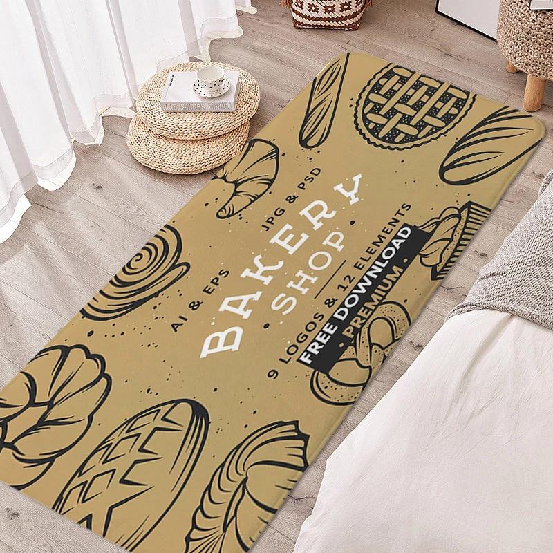 Teppich für Schlafzimmer Bäckerei Schlafraum Lustige Fußmatte Eingangstür Fußmatte Rutschfest Raum Boden Teppiche Moderne Heimdekoration