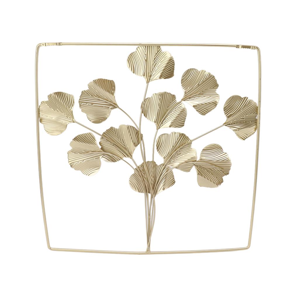 Metal Leaf Wall Art Decor Luxurious Metal Ginkgo Biloba Wall Hanging Decoration for Home Living Room Bedroom