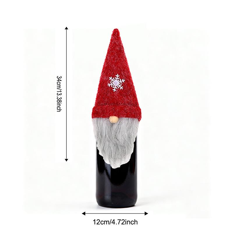 Qiaoding Knitted Christmas Faceless Doll Wine Bottle Hat & Cover