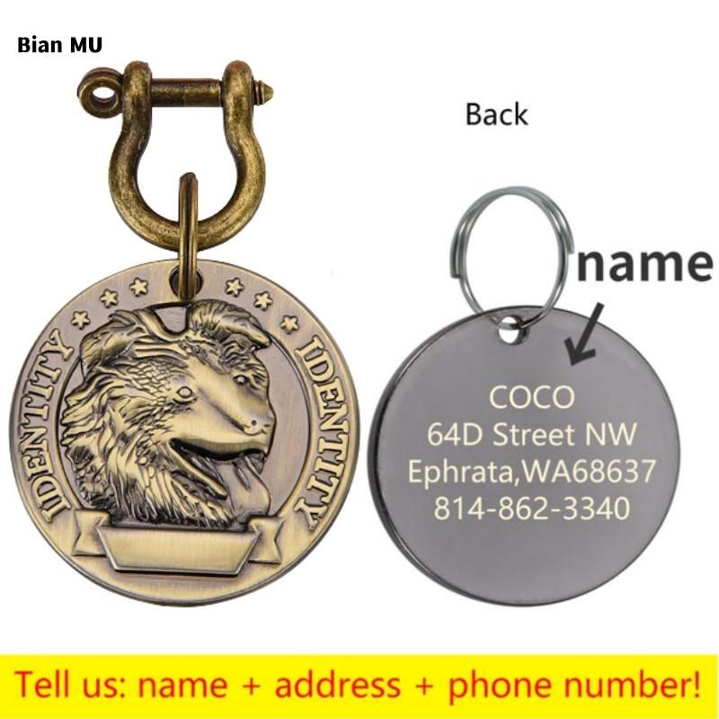 Personalized Address Tags For Dogs Id Tags Dog Tag Free Engraved Custom Dog Collar Cats Dog Name Tag Pet Id Anti-lost Nameplate