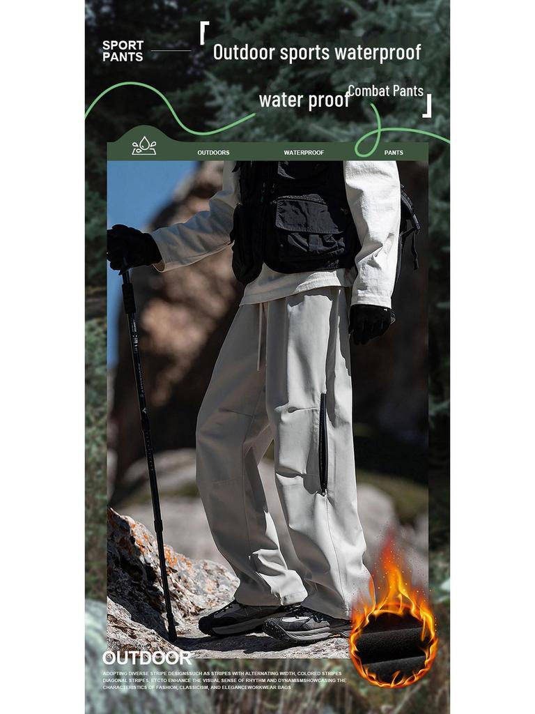 Herren Herbst/Winter Samt Freizeithose: Trendige Bergserie, Outdoor Warm, Drei-Beweis-Sturm-Overall.