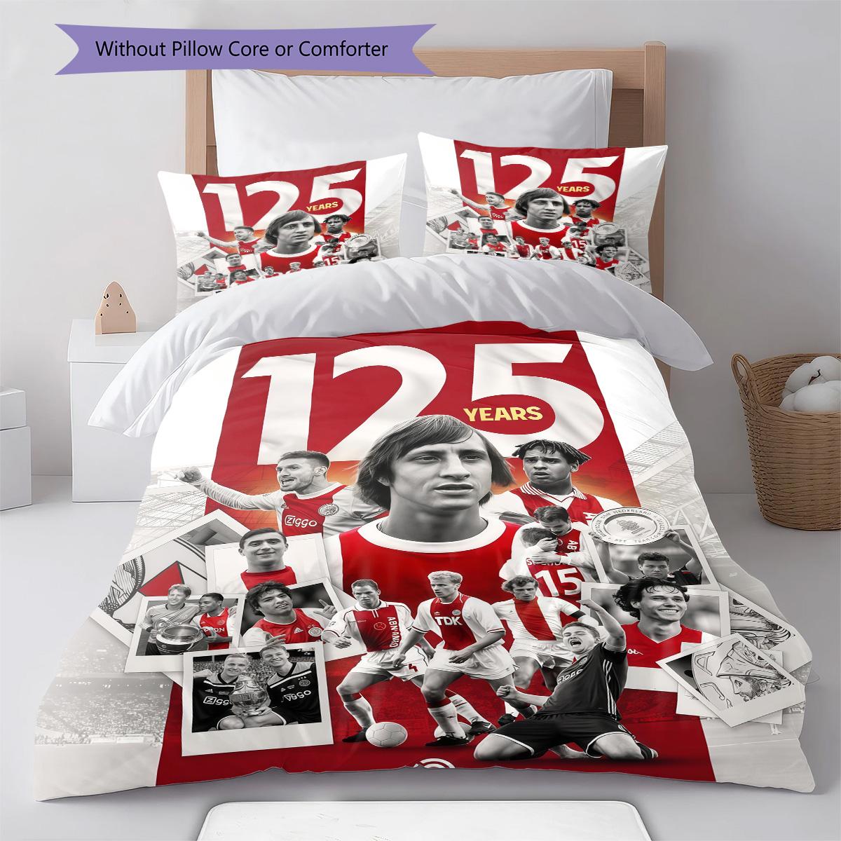 

AFC Ajax RugPattern Bedding Quilt Set Quilt Cover Pillowcase Home Decoration Birthday Gift (1 * duvet cover + 2 * pillowcase, without core) 135x200cm