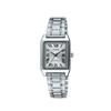 Seria vintage design simplu cu trei ace casual business scară cu cifre romane Quartz Curea de oțel ceas pentru femei cadran argintiu LTP-V007D-7BUVDF