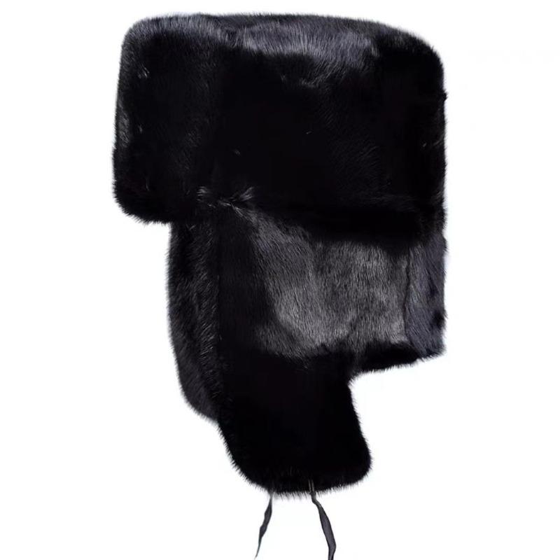 Hat men's ear protection winter imitation fox hair warm and cold fur hat outdoor dog skin cotton hat