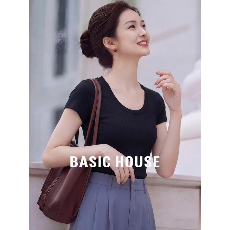 Basic House Women s U-Neck Short Sleeve T-Shirt S