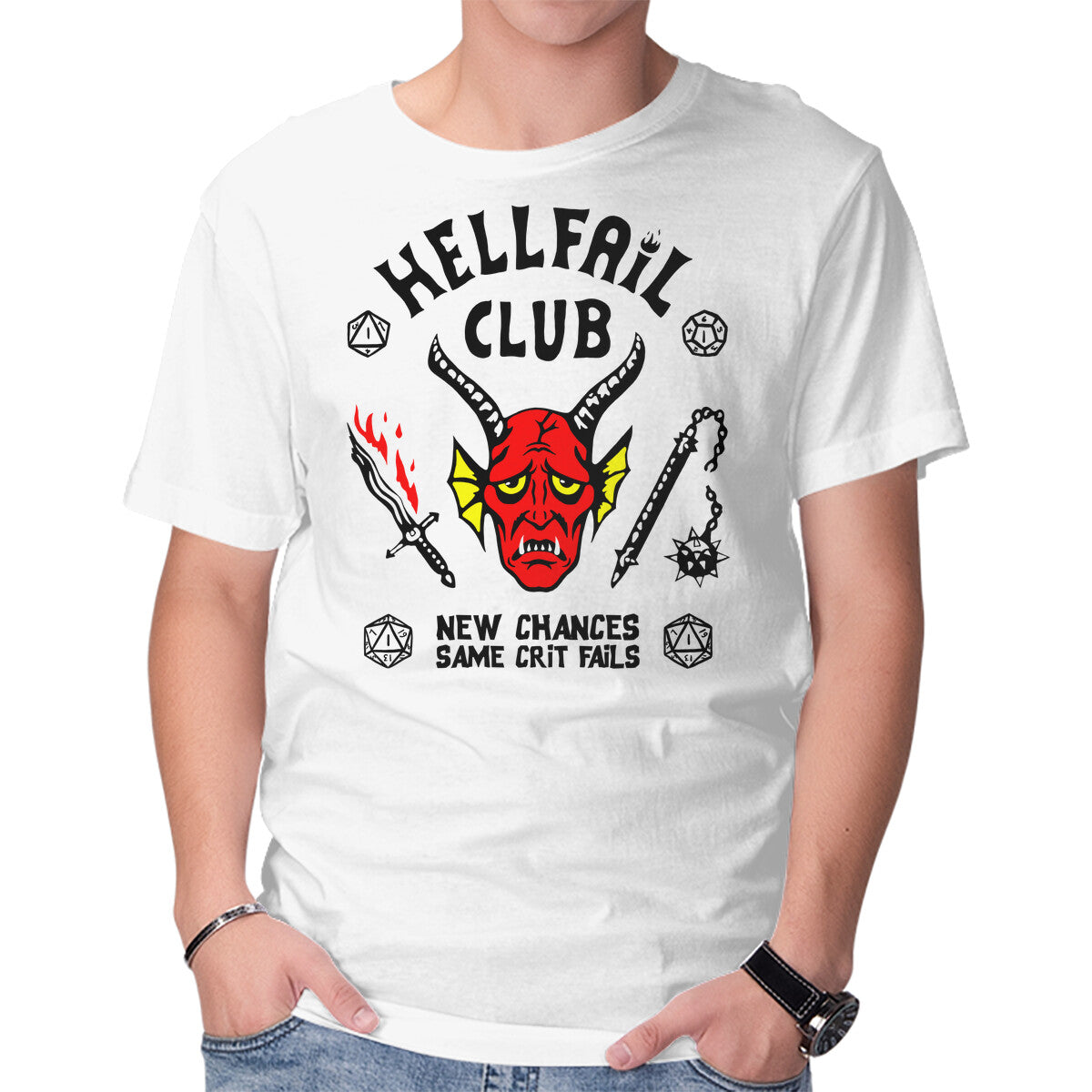 Unisex Crew Neck T-Shirt HellFail Club Graphic Short Sleeve Casual Tee XXXL