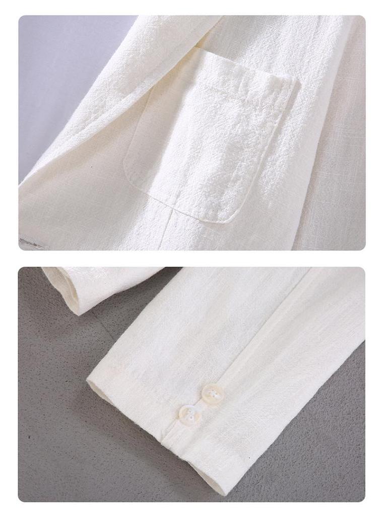 Men's Loose Casual Cotton-Linen Jacket - Versatile Spring & Autumn Top for Youth