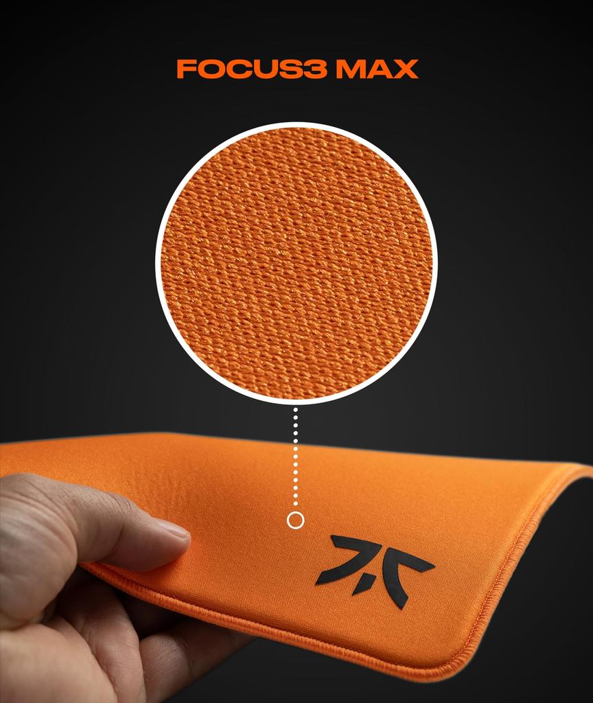 FnaticGear FOCUS3 MAX XL Gaming Mouse Pad, 6mm Thick PORON Foam with Smooth Surface, 480x480mm, XL Size, MP0008-002, MS0714