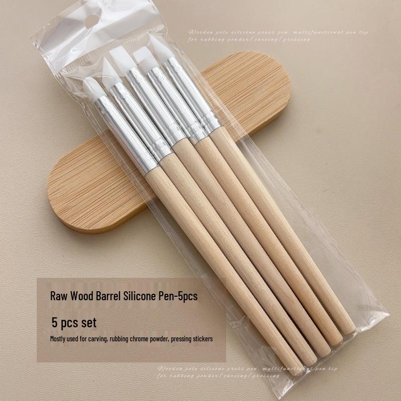 

Набор силиконовых ручек для нейл-арта из массива дерева: Гравировка, Прессование, Тиснение, Растушевка и Инструмент для пудры «Волшебное зеркало»