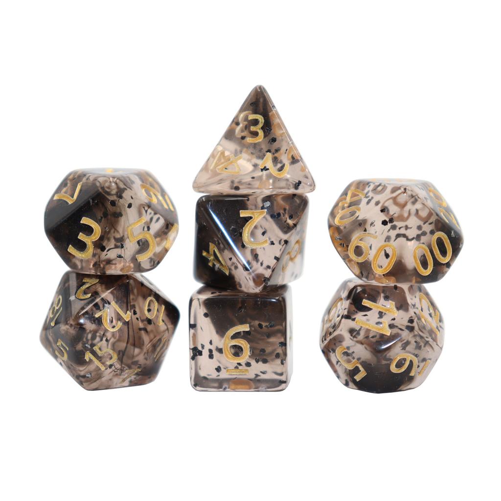 7-teiliges Kristall-Stil Dnd Würfelset - Polyedrische RPG Würfel für Tabletop Gaming, Funkelnde Edelstein TTRPG Zubehör