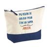Makeup Bag - PLANETEE - Athlete No Need for Hair - Large Size - Cotton - HD Printing, Made In France
