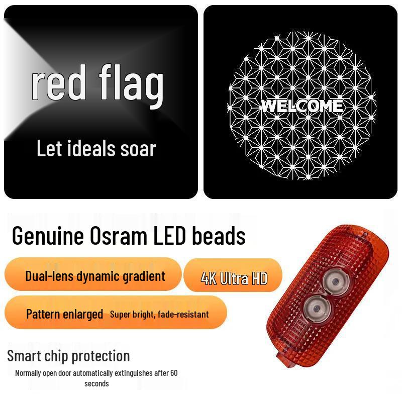 Dynamic Welcome Light for 2023-2025 Hongqi H5/H6/H7 Car Door Projection Interior Decoration