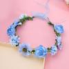 Bride Flower Crown For Wedding Floral Garlands Crown Hair Wreath Bright Color Flower Headbands Women Bride Headwear