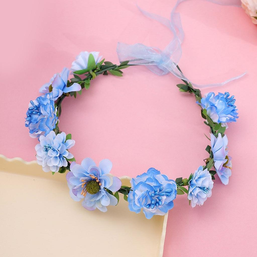 Bride Flower Crown For Wedding Floral Garlands Crown Hair Wreath Bright Color Flower Headbands Women Bride Headwear