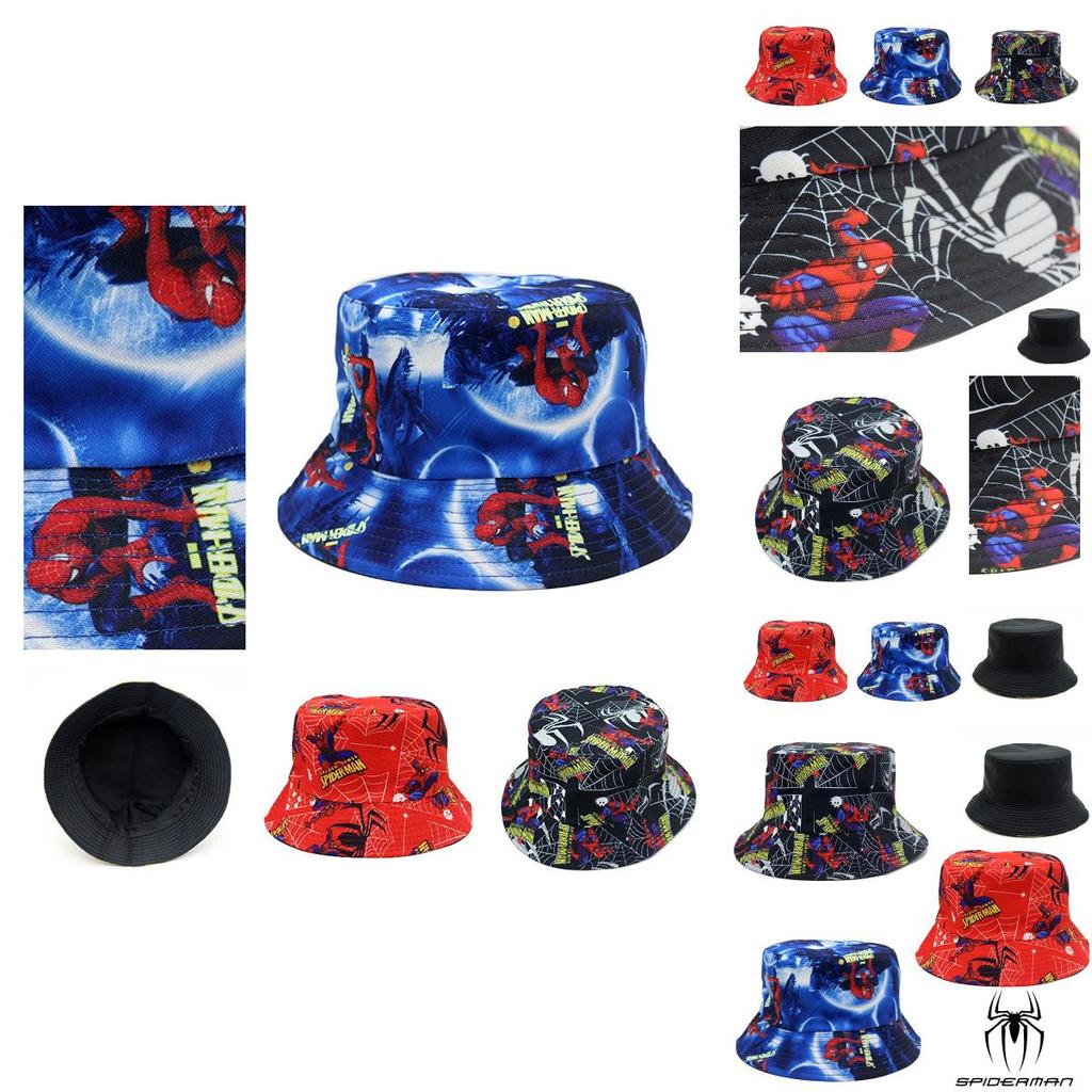 European And American Spider-man Cartoon Printed Cotton Fisherman Hat Sun Hat