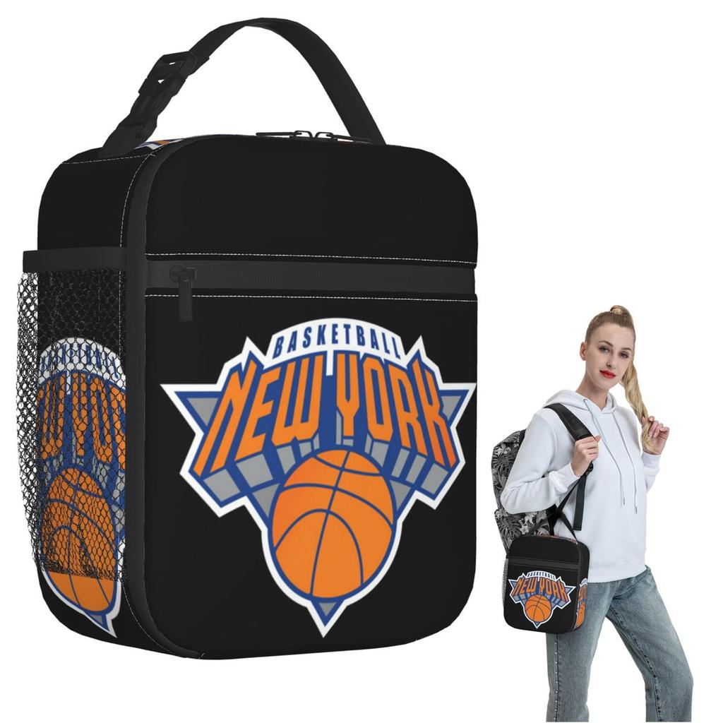 New York Basketball Isolierte Lunchtasche für Damen Kinder Tragbare Lebensmittelboxen Thermische Lunchbox Tragetasche