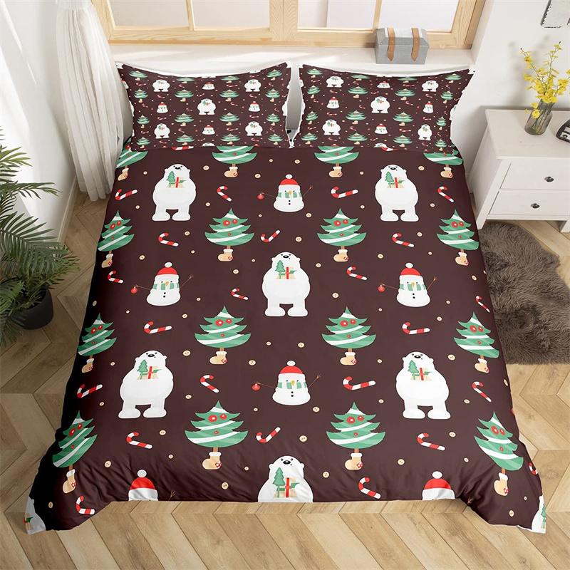 Poszwa na kołdrę bałwan choinka płatek śniegu poszwa na kołdrę kreskówkowy zestaw pościeli mikrofibra święta Bożego Narodzenia Nowy Rok prezent zestaw do łóżka