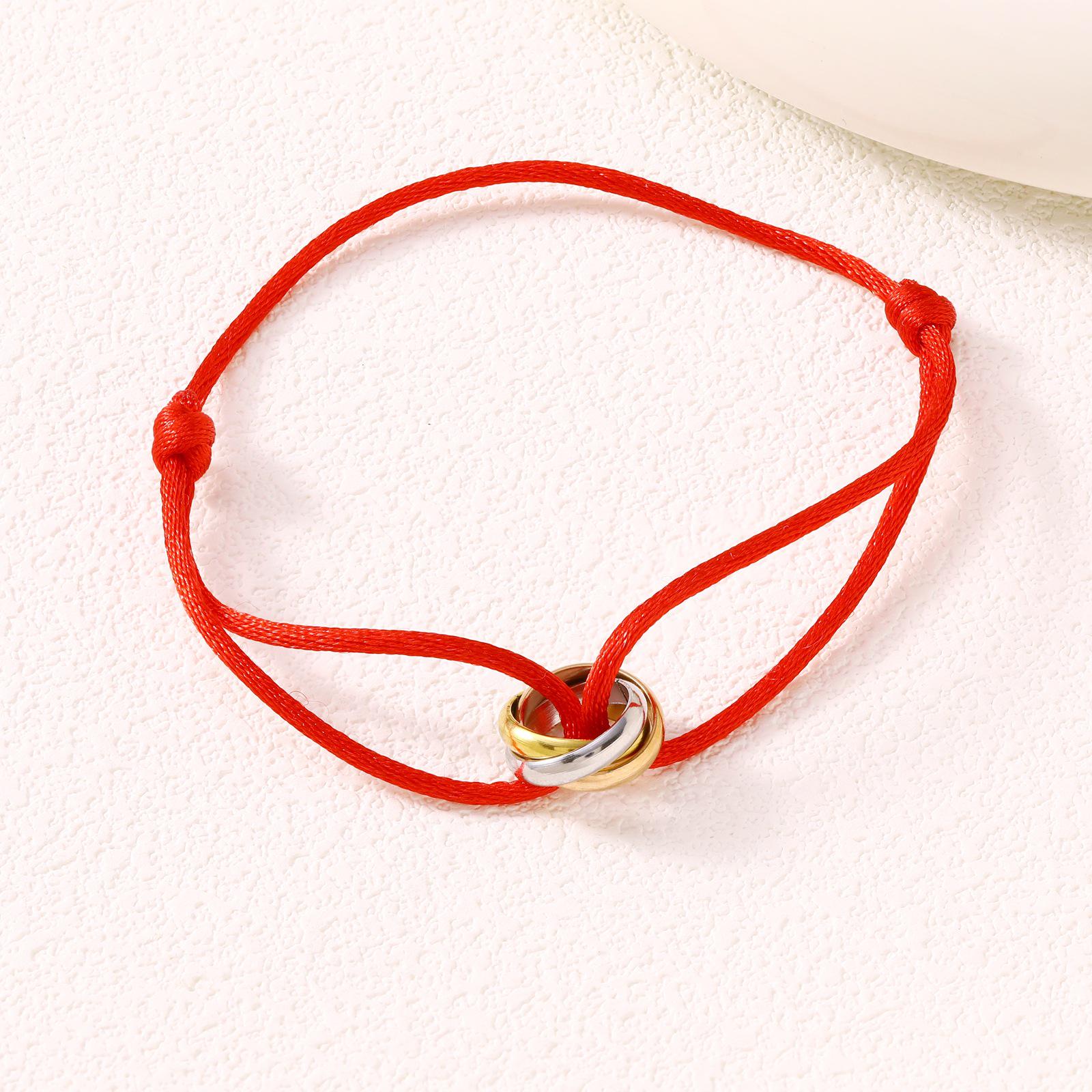 

Minimalist Adjustable Three-Ring Woven Bracelet - Trendy High-Quality Couple Jewelry