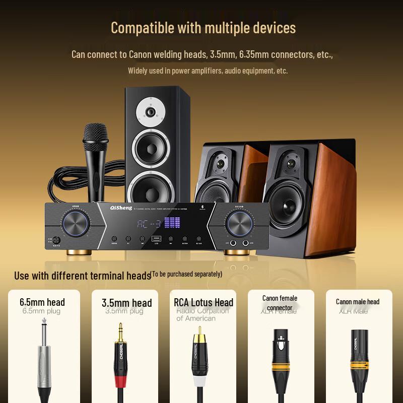 CHOSEAL Professional Dual-Core Shielded Microphone Cable