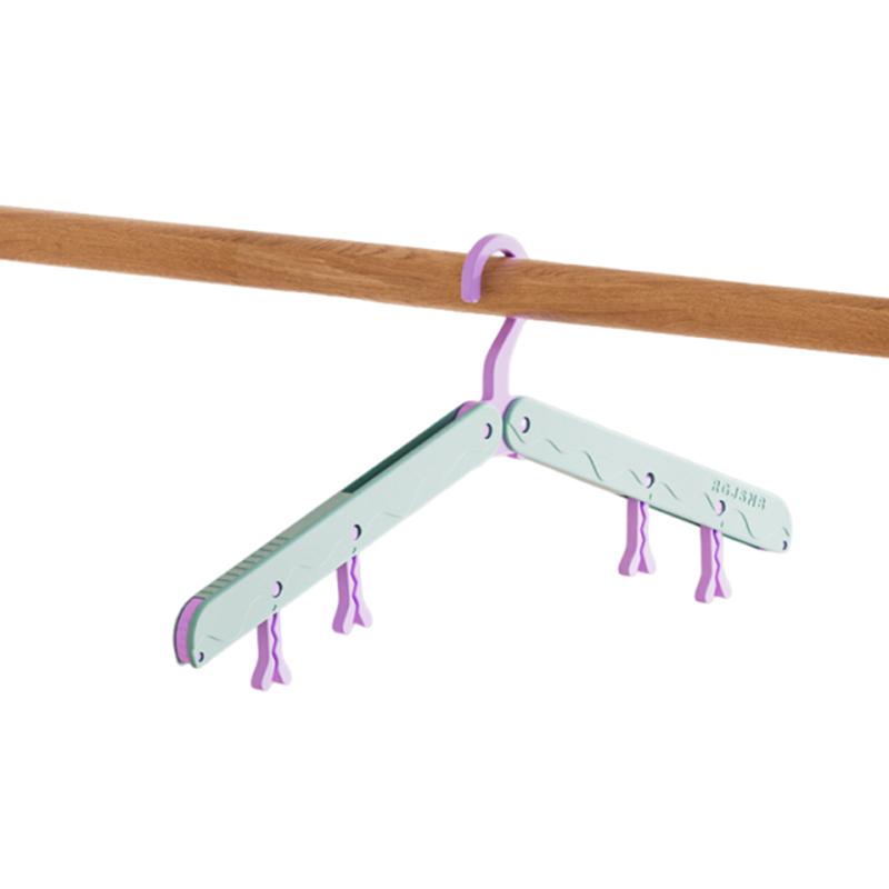 Travel Hanger,Foldable Hanger,With Hidden Clips,Lightweight And Portable,Space Saving,Suitable For Skirts, Pants,Suits, Jackets, зелёный
