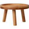 Round Solid Wood Stand for Flower Pot 8x8x7 Cm - Brown Stool/shelf, Stable