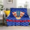 Coperta con Emblema del Calcio Croato Coperta in Flanella da Esterno per Campeggio, Escursionismo, Feste in Giardino, Essenziali per Picnic, regalo per famiglia e amici
