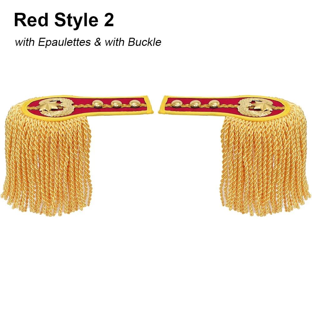 1Pair Multipurpose Shoulder Pad Epaulettes Colorful With Buckle Tassel Fringe Epaulets Brooch Board Jackets Overcoats Epaulett