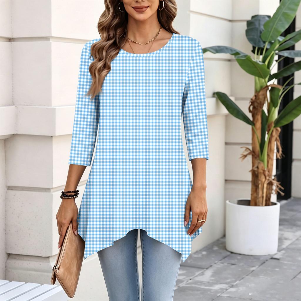 Women's Fashion Casual 3/4 Sleeve Pullover Top for Everyday Wear