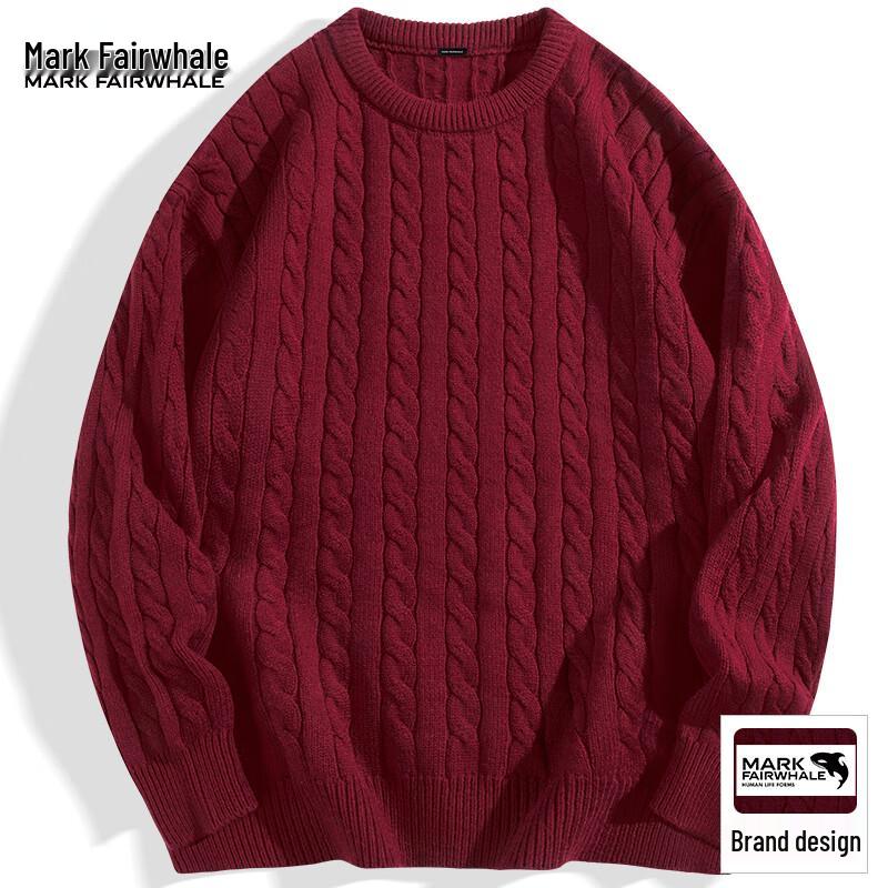Mark Fairwhale Men's Crew Neck Cable Knit Sweater