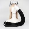 Faux Fur Cat Ears Tail Set Halloween Cosplay Costume Accessory Headband