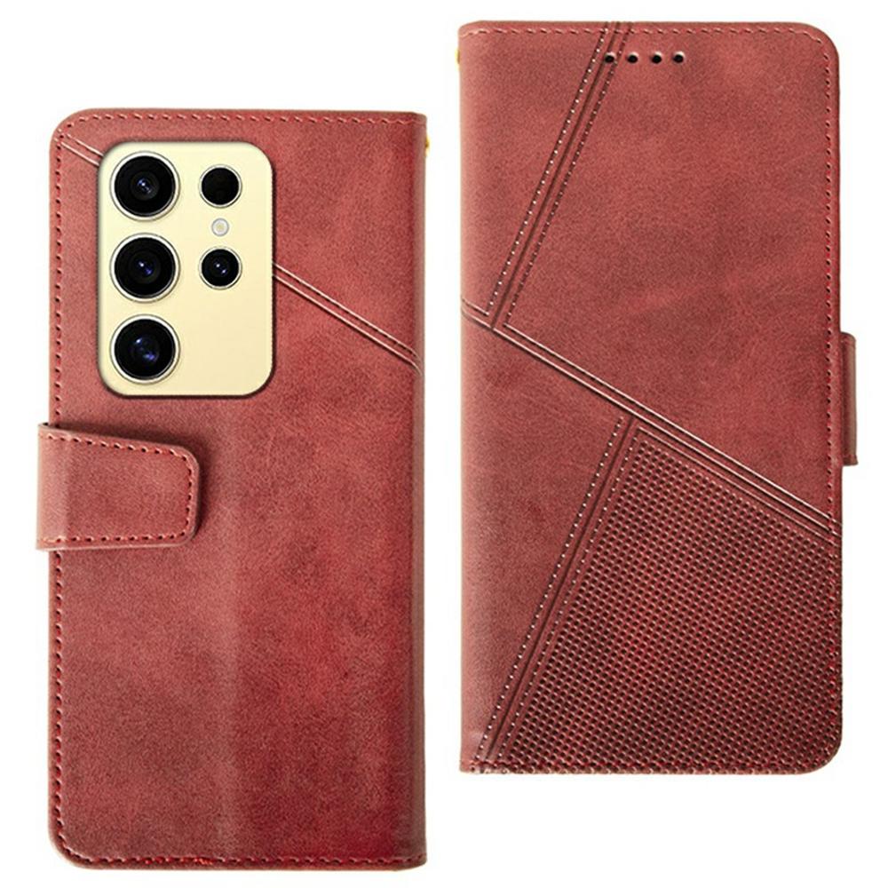 IDEWEI For Samsung Galaxy S26 Ultra Case Leather Wallet Phone Cover Stand Calf Texture