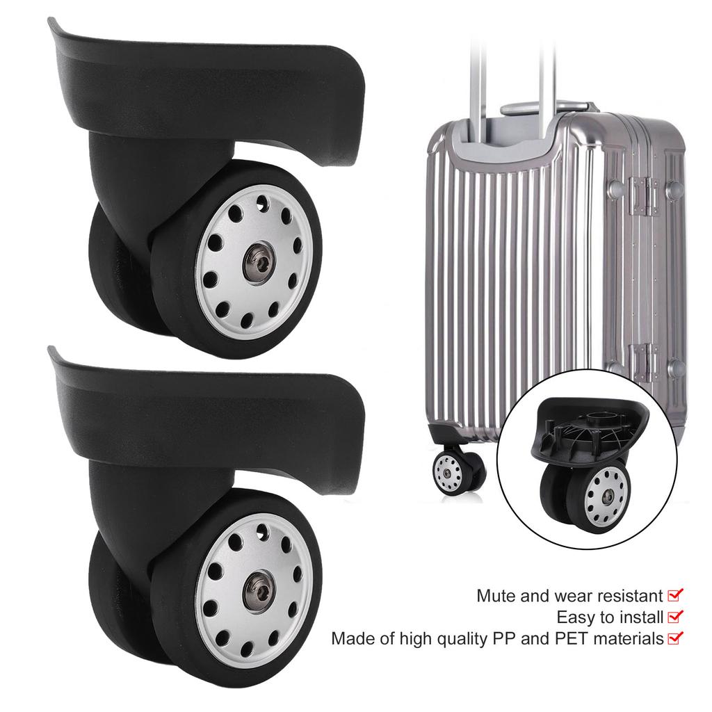 1 Pair 8 Porous Wheel Suitcase Luggage Replacement Casters for Travel Bags Large Size