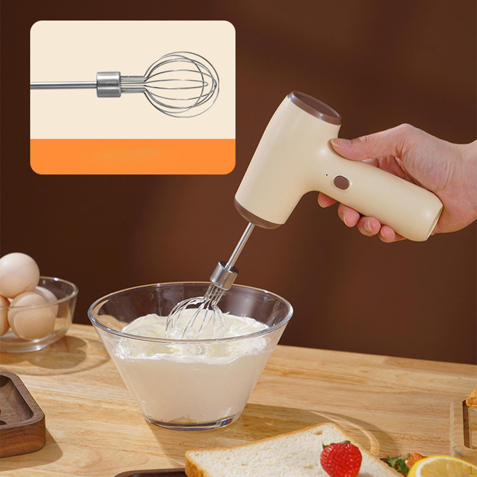 

Electric Mixer Egg Beater High Power Baking Dough Blender USB Rechargeable хакі