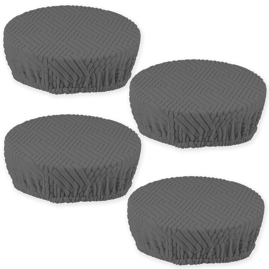 4Pcs Elastic Bar Stool Cover Fits 11 To 18 Inches Chair Washable Polyester Round Stool Cover for Home Cafe Office Restaurant