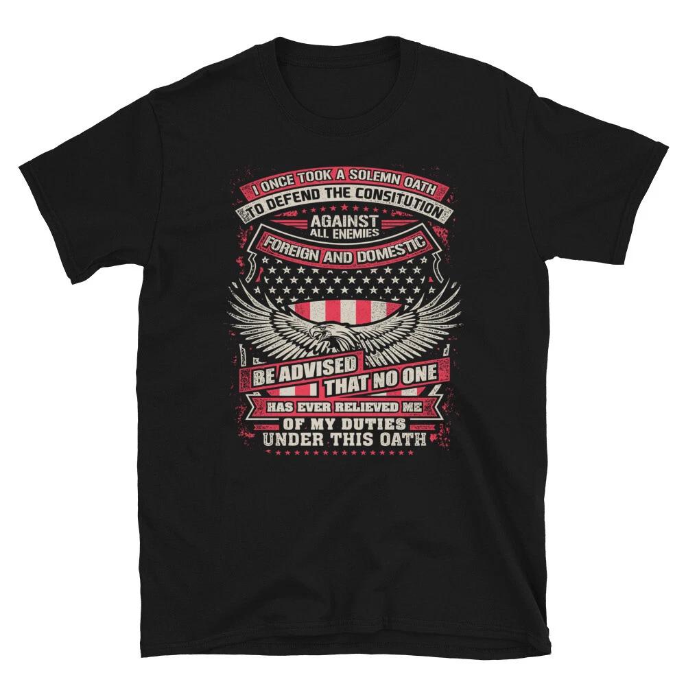 Veteran Solemn Oath American US Patriotic Classic Fit T-Shirt S
