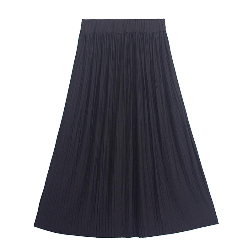 Summer Women's Casual Fashion Plus Size Loose Retro High-waisted Mid-length Skirt Female Pleated Skirt