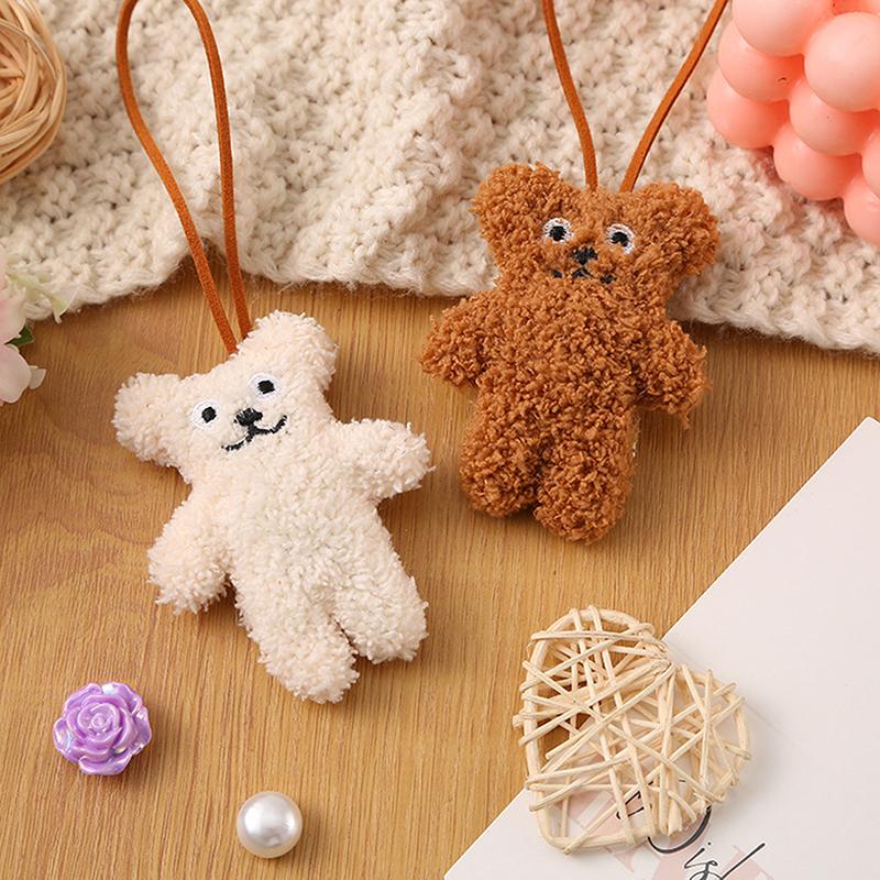 Niedlicher Bär Plüschtier Namensaufkleber Anhänger Cartoon Stoffpuppe Schlüsselanhänger Schlüsselanhänger Taschenanhänger Kinder Anti-Verloren Namensschild Geschenke