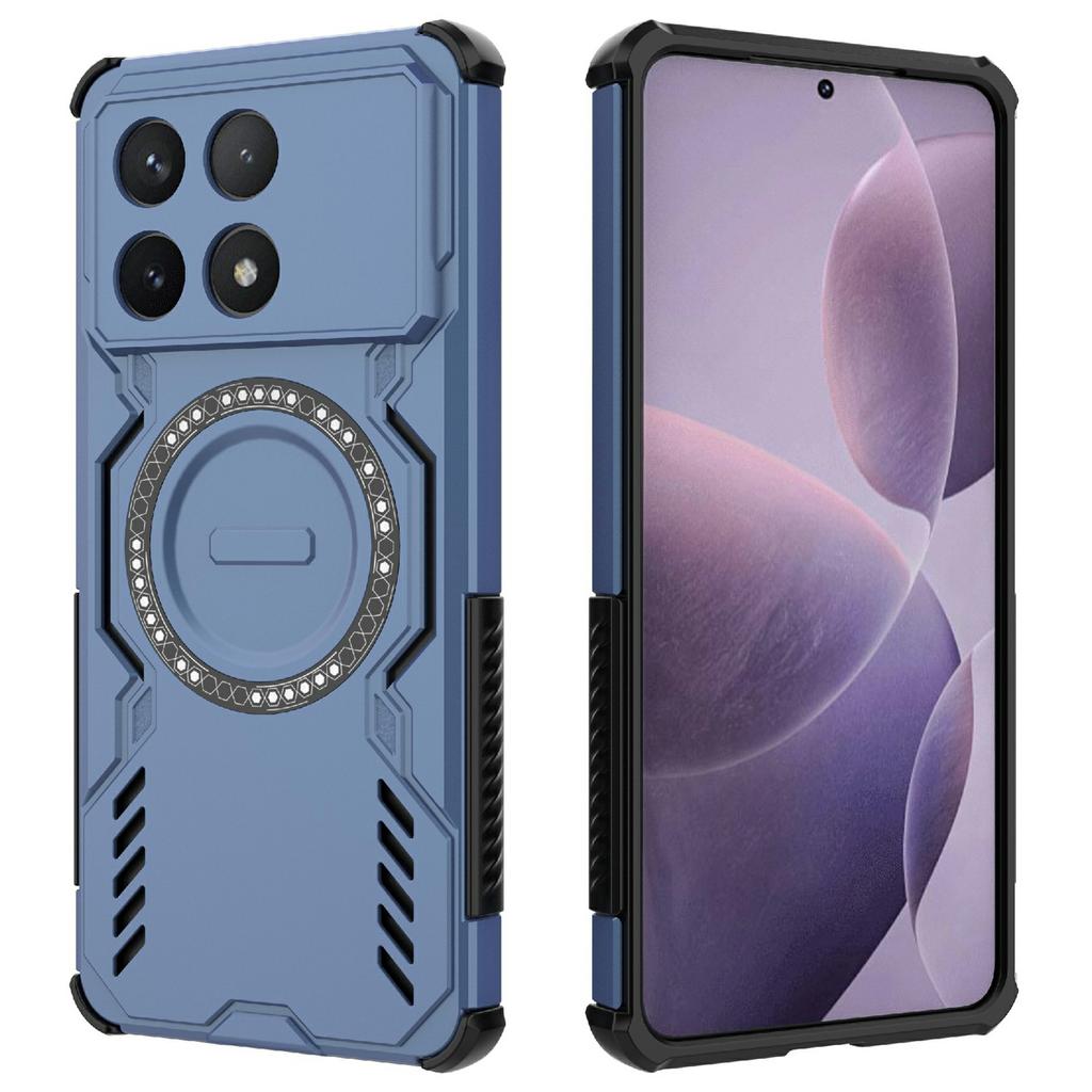 Magnetic Case For Xiaomi Poco F6 Pro 5G/Redmi K70 Pro 5G/K70 5G Butterfly Armor Hollow Heat Dissipation PC+TPU Phone Cover