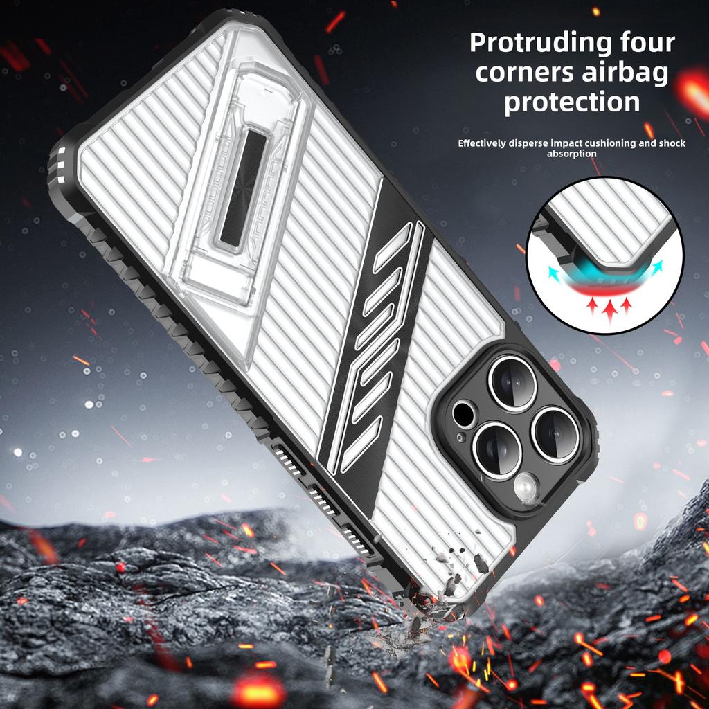 Compatible with Apple iPhone 12 13 14 16 15 Pro Max 11shockproof phone case iPhone14 15 16Plus invisible stand camera protection