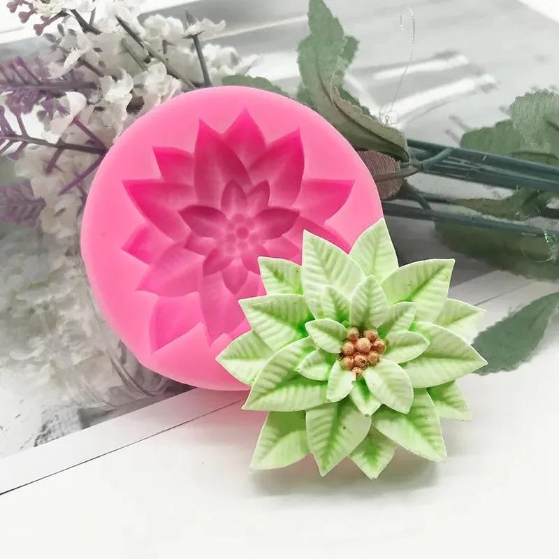 3D Stechpalmenblatt Silikonform Kuchenbacken Weihnachtsdekoration Schokolade Seife Rote Frucht Blume Fondantform Küchenbackwerkzeuge