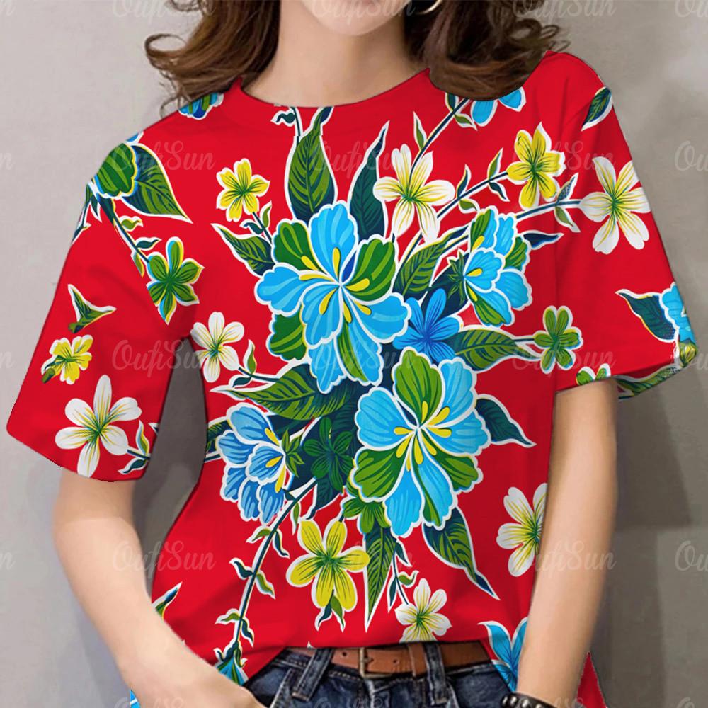 Women's T-shirt Round Neck Casual Top Harajuku Short Sleeved Shirt