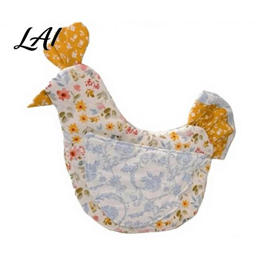 Durable Stitched Oven Mitt 1 Pc Handmade Quilted Chicken Mitt Heat Resistant бежевый